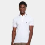 Camisa Polo Tommy Hilfiger Masculina - Branco
