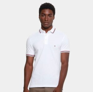 Camisa Polo Tommy Hilfiger Masculina - Branco